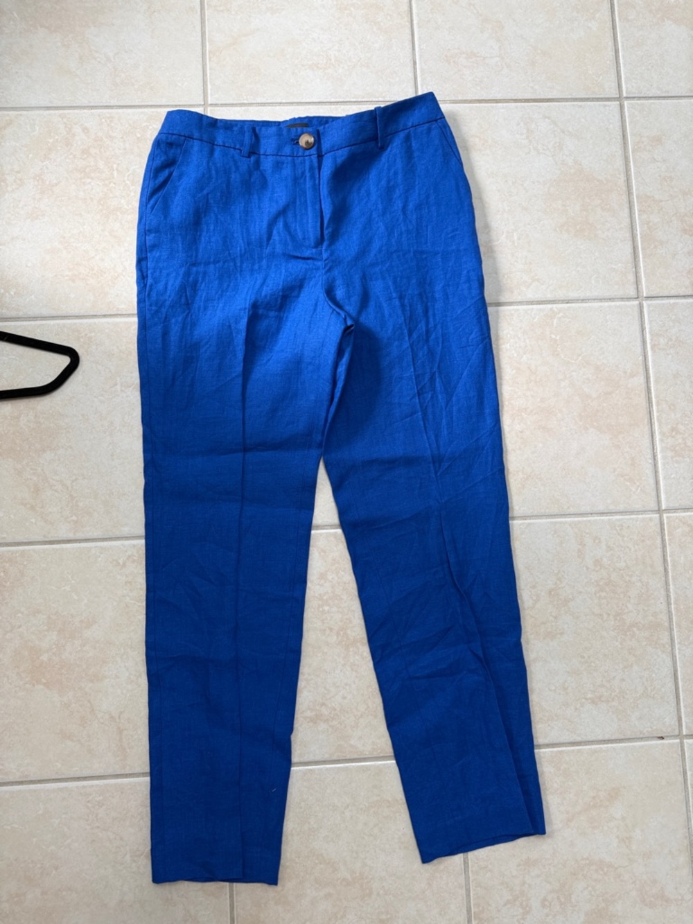 Talbots Cobalt Blue linen Straight-Leg Pants as 4